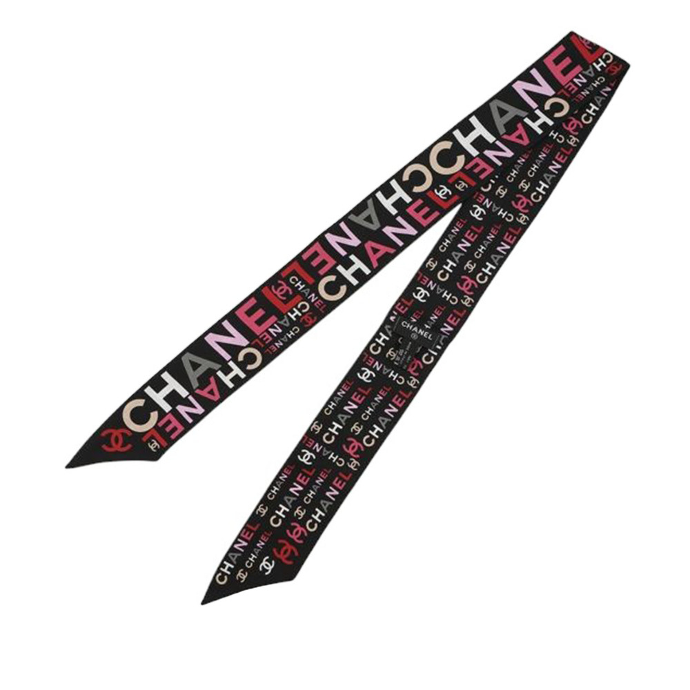 Pre-Loved Chanel CC Logo Print Silk Bandeau Scarf - Picture 3 of 9